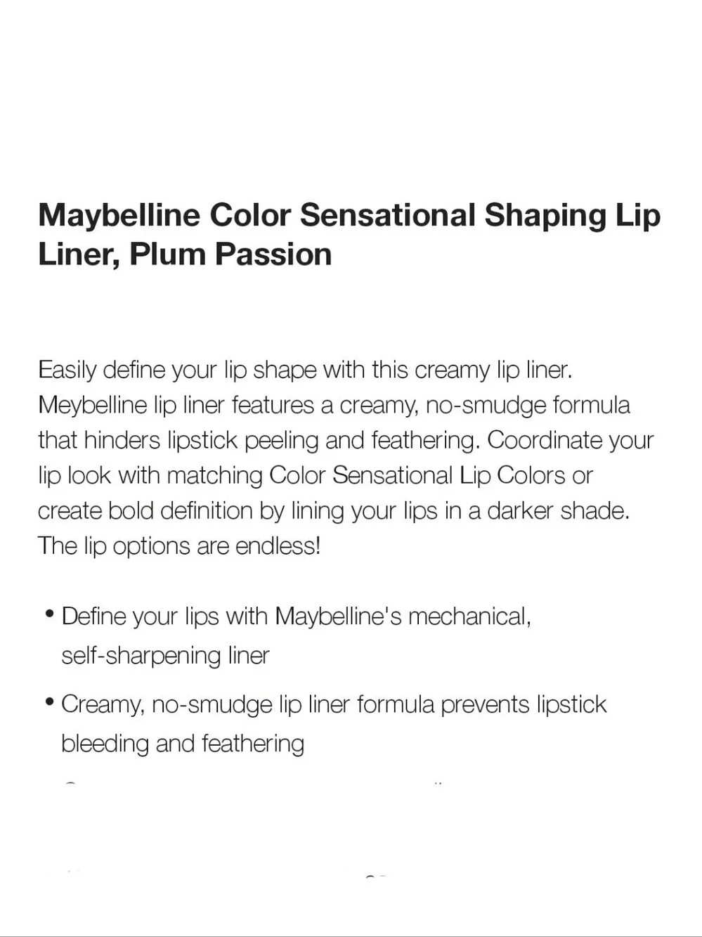 ⭐4/$15 Maybelline Color Sensational Shaping Lip Liner Plum Passion